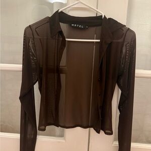 Motel Rocks Chocolate Sheer Top